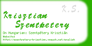 krisztian szentpetery business card